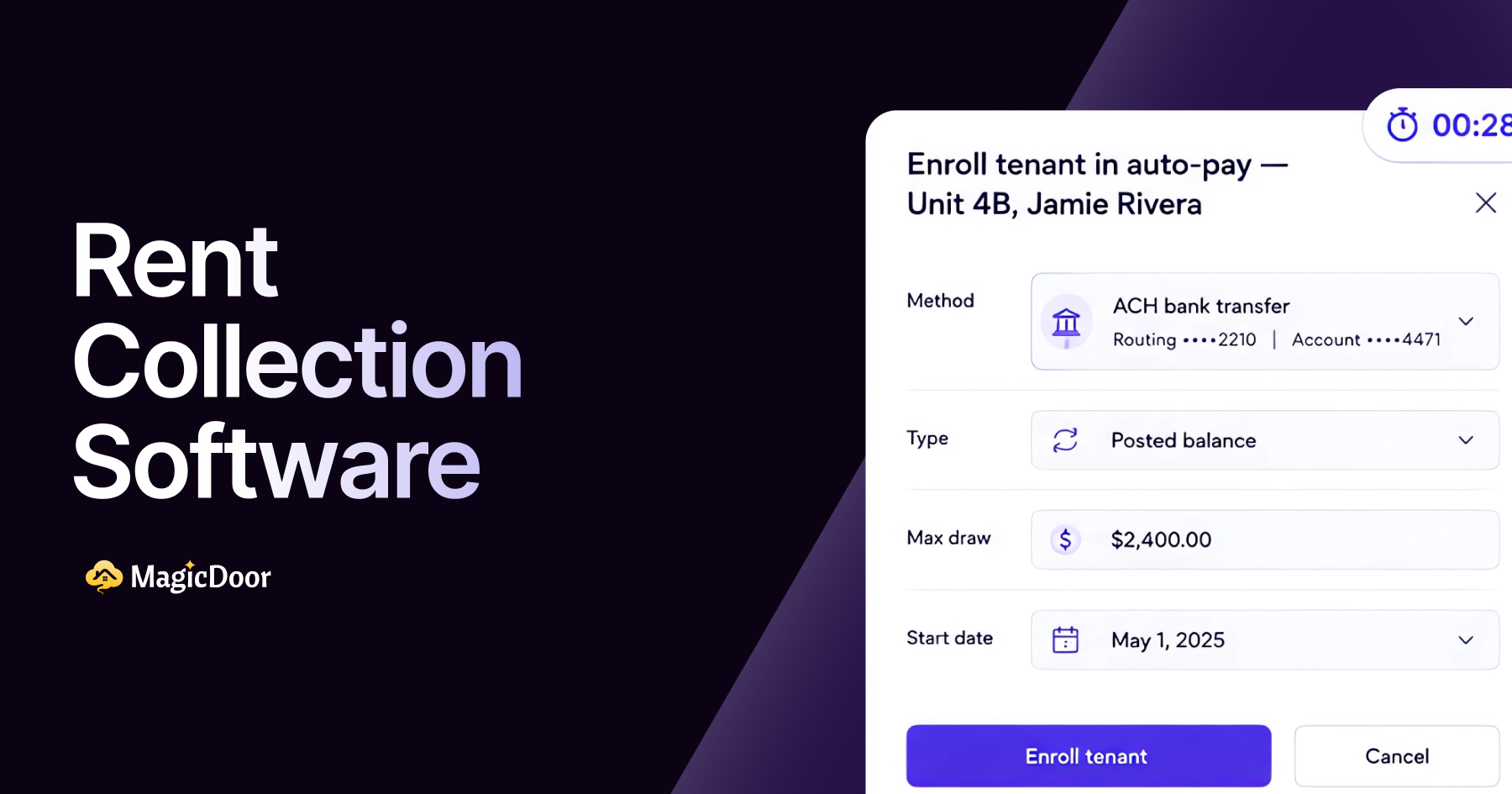 Rent Collection Software | Auto-Pay, ACH & Recurring Charges | MagicDoor