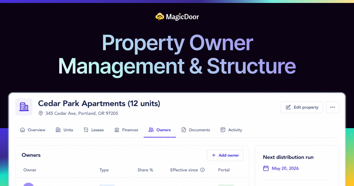 Owner Interface Manager Property Owner Management & Structure | MagicDoor